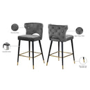  Color_Grey -- Kelly Grey Velvet Upholstered Counter Stool IMAGE 6