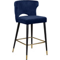  Color_Navy -- Kelly Navy Velvet Upholstered Counter Stool IMAGE 1