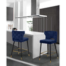  Color_Navy -- Kelly Navy Velvet Upholstered Counter Stool IMAGE 2