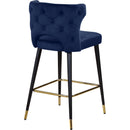  Color_Navy -- Kelly Navy Velvet Upholstered Counter Stool IMAGE 3
