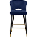  Color_Navy -- Kelly Navy Velvet Upholstered Counter Stool IMAGE 4