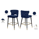  Color_Navy -- Kelly Navy Velvet Upholstered Counter Stool IMAGE 6