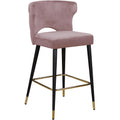  Color_Pink -- Kelly Pink Velvet Upholstered Counter Stool IMAGE 1