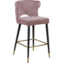  Color_Pink -- Kelly Pink Velvet Upholstered Counter Stool IMAGE 1