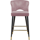  Color_Pink -- Kelly Pink Velvet Upholstered Counter Stool IMAGE 4