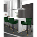  Color_Green -- Luxe Green Velvet Upholstered Counter Stool IMAGE 2