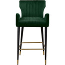  Color_Green -- Luxe Green Velvet Upholstered Counter Stool IMAGE 4
