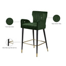  Color_Green -- Luxe Green Velvet Upholstered Counter Stool IMAGE 6