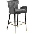  Color_Grey -- Luxe Grey Velvet Upholstered Counter Stool IMAGE 1