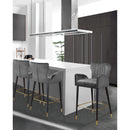  Color_Grey -- Luxe Grey Velvet Upholstered Counter Stool IMAGE 2