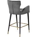  Color_Grey -- Luxe Grey Velvet Upholstered Counter Stool IMAGE 3