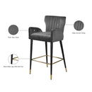 Color_Grey -- Luxe Grey Velvet Upholstered Counter Stool IMAGE 6