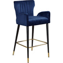  Color_Navy -- Luxe Navy Velvet Upholstered Counter Stool IMAGE 1