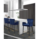  Color_Navy -- Luxe Navy Velvet Upholstered Counter Stool IMAGE 2