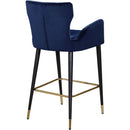  Color_Navy -- Luxe Navy Velvet Upholstered Counter Stool IMAGE 3