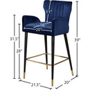  Color_Navy -- Luxe Navy Velvet Upholstered Counter Stool IMAGE 5