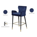  Color_Navy -- Luxe Navy Velvet Upholstered Counter Stool IMAGE 6