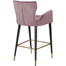  Color_Pink -- Luxe Pink Velvet Upholstered Counter Stool IMAGE 3