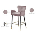  Color_Pink -- Luxe Pink Velvet Upholstered Counter Stool IMAGE 6