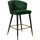  Color_Green -- Cassie Green Velvet Upholstered Counter Stool IMAGE 1