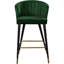  Color_Green -- Cassie Green Velvet Upholstered Counter Stool IMAGE 4