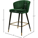  Color_Green -- Cassie Green Velvet Upholstered Counter Stool IMAGE 5