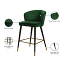  Color_Green -- Cassie Green Velvet Upholstered Counter Stool IMAGE 6