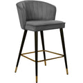  Color_Grey -- Cassie Grey Velvet Upholstered Counter Stool IMAGE 1