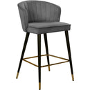  Color_Grey -- Cassie Grey Velvet Upholstered Counter Stool IMAGE 1