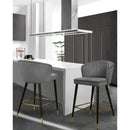  Color_Grey -- Cassie Grey Velvet Upholstered Counter Stool IMAGE 2