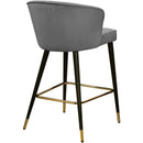 Color_Grey -- Cassie Grey Velvet Upholstered Counter Stool IMAGE 3