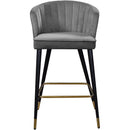  Color_Grey -- Cassie Grey Velvet Upholstered Counter Stool IMAGE 4