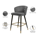  Color_Grey -- Cassie Grey Velvet Upholstered Counter Stool IMAGE 6