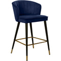  Color_Navy -- Cassie Navy Velvet Upholstered Counter Stool IMAGE 1