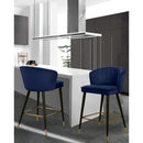  Color_Navy -- Cassie Navy Velvet Upholstered Counter Stool IMAGE 2