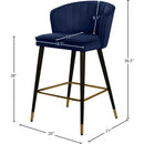  Color_Navy -- Cassie Navy Velvet Upholstered Counter Stool IMAGE 5