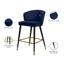 Color_Navy -- Cassie Navy Velvet Upholstered Counter Stool IMAGE 6