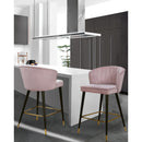  Color_Pink -- Cassie Pink Velvet Upholstered Counter Stool IMAGE 2