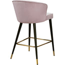  Color_Pink -- Cassie Pink Velvet Upholstered Counter Stool IMAGE 3