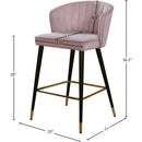  Color_Pink -- Cassie Pink Velvet Upholstered Counter Stool IMAGE 5
