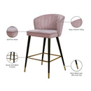  Color_Pink -- Cassie Pink Velvet Upholstered Counter Stool IMAGE 6