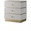  Meridian Esme White Lacquer Finish And Metal Side Table IMAGE 1