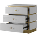  Meridian Esme White Lacquer Finish And Metal Side Table IMAGE 2