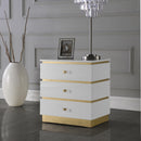  Meridian Esme White Lacquer Finish And Metal Side Table IMAGE 3