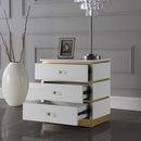  Meridian Esme White Lacquer Finish And Metal Side Table IMAGE 4