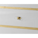  Meridian Esme White Lacquer Finish And Metal Side Table IMAGE 5