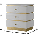  Meridian Esme White Lacquer Finish And Metal Side Table IMAGE 6