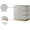  Meridian Esme White Lacquer Finish And Metal Side Table IMAGE 7