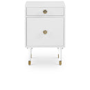  Meridian Lia White Wood And Metal Side Table IMAGE 1