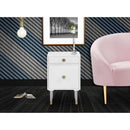  Meridian Lia White Wood And Metal Side Table IMAGE 2